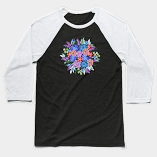 Red, Purple and Blue Floral bouquet Baseball T-Shirt